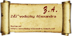 Závodszky Alexandra névjegykártya