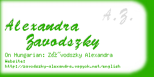alexandra zavodszky business card